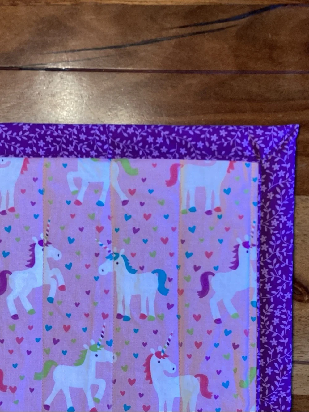Kids Unicorn Placemat and Napkin Set - Pink and Purple